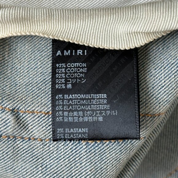 Amiri Clay Indigo Paint Drip Logo Jeans - Picture 4 of 4
